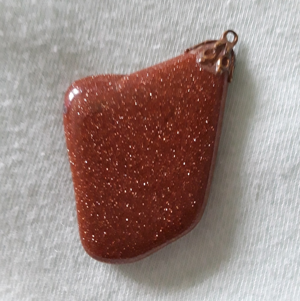 Vintage real gemstone pendant Goldstone-healing